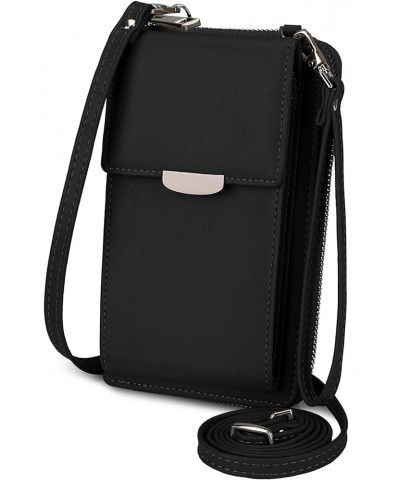 Crossbody Cell Phone Bags for Women Vegan Leather Wallet Purse Card Holder with Detachable Wristlet 0275 Black $14.24 Crossbo...