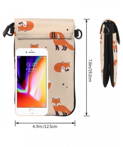 Cute Cartoon Foxes Pattern Small Crossbody Bags for Women Cell Phone Purse Shoulder Bag Wallet $19.71 Crossbody Bags