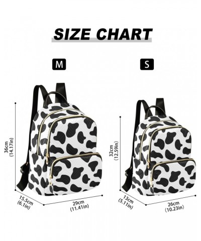 Cow Black White Fashion Backpack Purse for Women Multipurpose Casual Daypack with Multi Pockets & Secured Zipper Stylish Back...