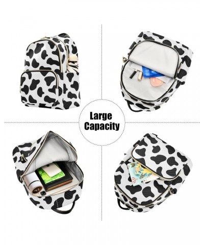 Cow Black White Fashion Backpack Purse for Women Multipurpose Casual Daypack with Multi Pockets & Secured Zipper Stylish Back...