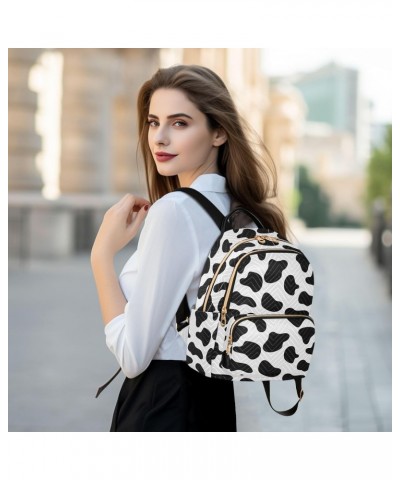 Cow Black White Fashion Backpack Purse for Women Multipurpose Casual Daypack with Multi Pockets & Secured Zipper Stylish Back...