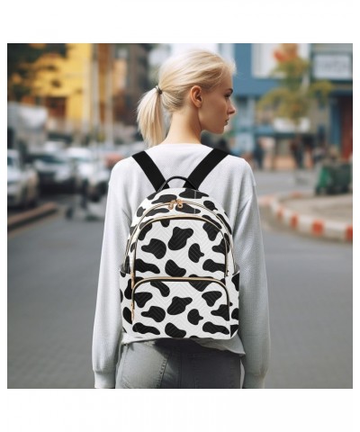 Cow Black White Fashion Backpack Purse for Women Multipurpose Casual Daypack with Multi Pockets & Secured Zipper Stylish Back...