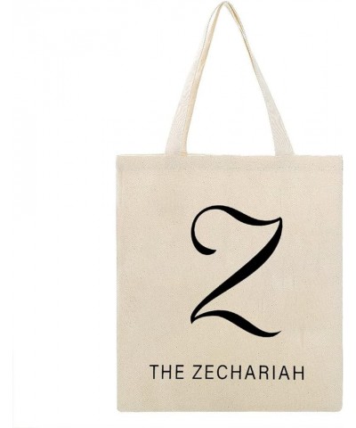 Alphabet Letter Initial Z Custom Family Name Canvas Tote Bag with Handle Cute Book Bag Shopping Shoulder Bag for Women Girls ...