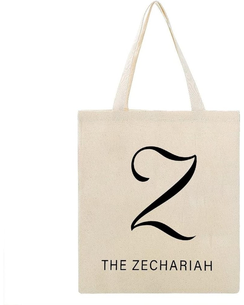 Alphabet Letter Initial Z Custom Family Name Canvas Tote Bag with Handle Cute Book Bag Shopping Shoulder Bag for Women Girls ...