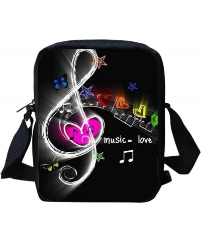 Animal Horse Pattern Women Cross Body Shoulder Bag for School Travel Colorful Music Notes Love $9.71 Crossbody Bags