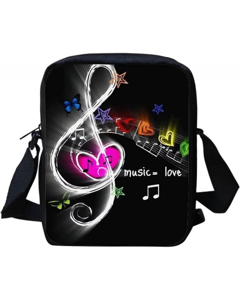 Animal Horse Pattern Women Cross Body Shoulder Bag for School Travel Colorful Music Notes Love $9.71 Crossbody Bags