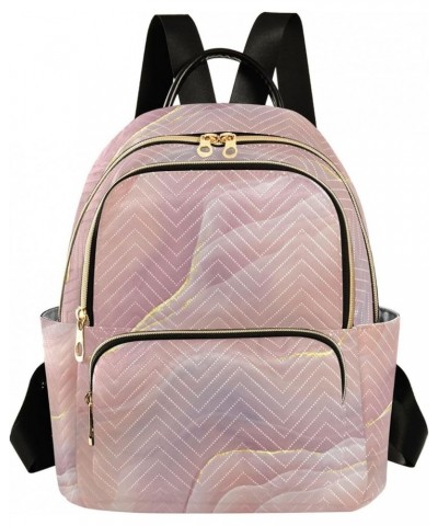 Pink Marble Texture Mini Backpack Fashion Backpack Purse for Women,Handbag Shoulder Bag Casual Daypack, Ladies Gift for Colle...