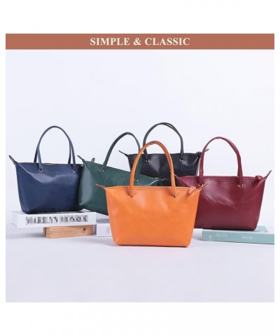 Women Vegetable Tanned Leather Tote Bag Stylish Simple Large Capacity Handbag Satchel Purse Ladies Casual Shoulder Bag Green ...