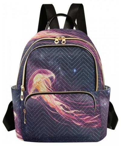 Backpack Purse for Women Space Jellyfish, Mini Fashion Backpack Starry Night Lightweight Casual Daypack Shoulder Bag Travel B...