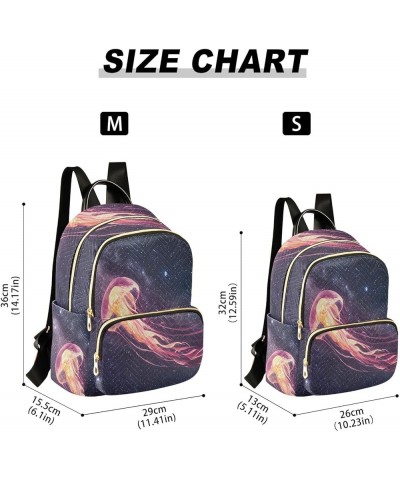 Backpack Purse for Women Space Jellyfish, Mini Fashion Backpack Starry Night Lightweight Casual Daypack Shoulder Bag Travel B...