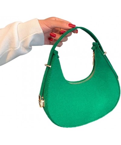 Simple Fashion Bag Underarm Bag Shoulder Bag Solid Color Crescent Bags Versatile Armpit Bag Handbag Tote Bag for Women Green ...