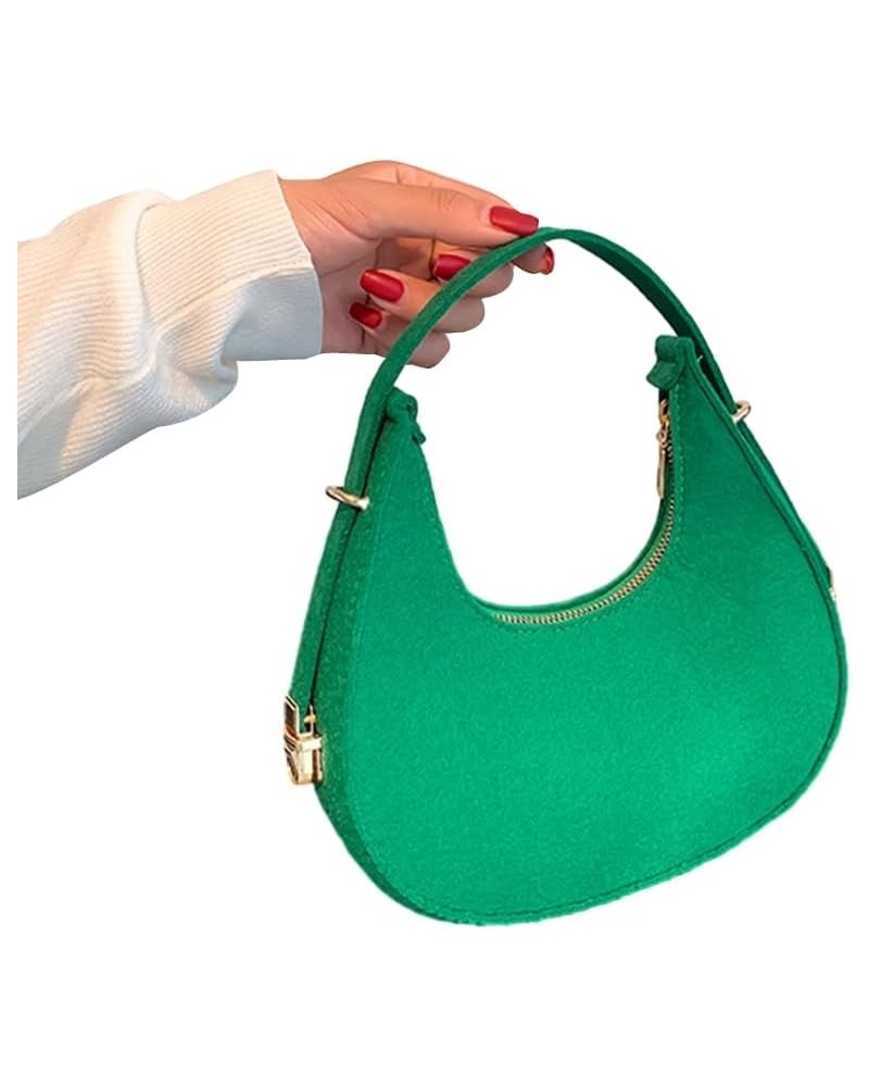 Simple Fashion Bag Underarm Bag Shoulder Bag Solid Color Crescent Bags Versatile Armpit Bag Handbag Tote Bag for Women Green ...