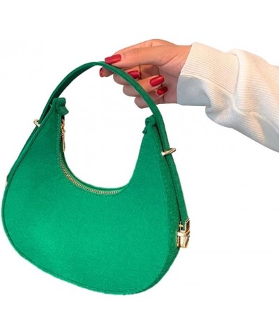 Simple Fashion Bag Underarm Bag Shoulder Bag Solid Color Crescent Bags Versatile Armpit Bag Handbag Tote Bag for Women Green ...