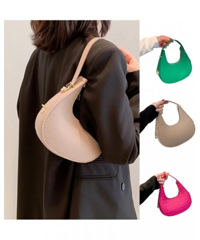 Simple Fashion Bag Underarm Bag Shoulder Bag Solid Color Crescent Bags Versatile Armpit Bag Handbag Tote Bag for Women Green ...